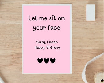 Carte d'anniversaire sale pour lui, carte d'anniversaire torride pour mari, carte d'anniversaire de petit ami, carte de jeu de mots, cadeau d'anniversaire, carte d'anniversaire