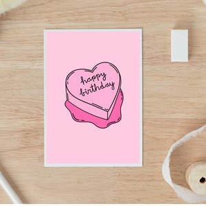 Cartão de aniversário de coração, cartão de felicitações para amigos, cartão de aniversário para melhores amigos, cartão de aniversário, cartão para ela, cartão para ele, cartão de bolo de aniversário,