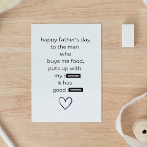 Tarjeta divertida del Día del Padre de mi esposa. Regalos divertidos del Día del Padre de mi esposa. Tarjeta grosera e inapropiada del Día del Padre. Regalo del primer Día del Padre para mi esposo.