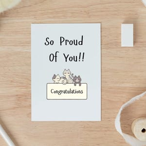 Clase de 2025, tarjeta de felicitaciones por graduación, nuevo trabajo o ascenso, tarjeta de aliento de bien hecho, regalo de logro, orgulloso de ti