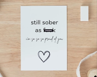 Tarjeta de aniversario de sobriedad: Regalo de sobriedad hecho a mano
