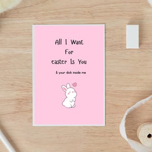 Pascua sucia divertida tarjeta de Pascua para adultos / tarjeta de vacaciones de primavera sucia caramelo de Pascua para el marido para la esposa para el novio para la novia tarjeta FWB
