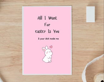 Dirty Easter Funny Adult Easter Card | Dirty Spring Holiday Card Easter Candy For Husband For Wife For Boyfriend For Girlfriend FWB Card