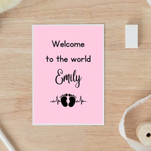Parabéns Novo Bebê Menino, Cartão Personalizado Novo Bebê Menino, Cartão Bem-vindo ao Mundo, Cartão Elefante Bebê Personalizado, Presente de Chá de Bebê