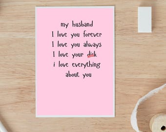 Anniversary Love Card for Him, Raunchy Love Card for Husband, Boyfriend Love Card, Pun Card, Boyfriend Gift,Anniversary Card