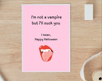 Carte d'Halloween sale pour lui, carte d'Halloween torride d'amour pour mari, carte d'amour de petit ami, carte de jeu de mots, cadeau de petit ami, carte d'halloween
