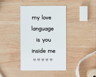 Raunchy Love Card: Dirty Anniversary Pun Card for Him
