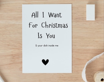 Carte de Noël sale pour lui, carte de Noël drôle pour petit ami, carte de Noël coquine, carte de vœux drôle, cartes de Noël