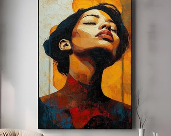 African American Woman Art Print, Portrait Painting (Digital Art Print)