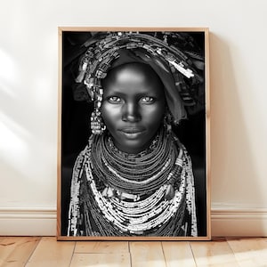 African woman wall art , Black woman art print , Photography prints , Artwork print , Black and white poster , Afrocentric wall art