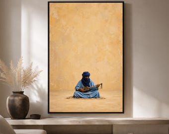 Tuareg Cultural Art Print, Minimalist Boho Wall Decor (Digital Download)