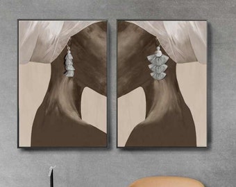 Black Woman Abstract Art Print, Extra Large Wall Art (Digital Download)