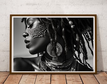 Black Woman Portrait Photography Print, Vintage African Art (Digital Download)