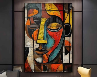Abstract African Mask Art Print: Ethnic Gallery Wall Decor (Digital Download)