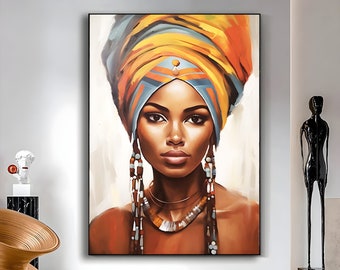 Afrikanische Frau Kunstdruck: Extra Großes Tribal Portrait (Digitaler Download)