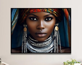 Black Woman Portrait Art: African Queen Photography (Digital Download)