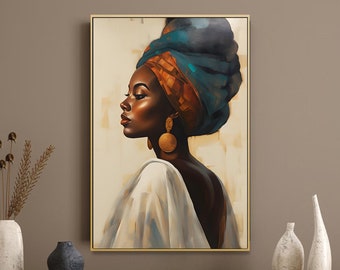 African Woman Art Print, Extra Large Wall Art (Digital Prints)