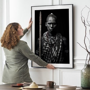 Afrikaanse fotografie, zwarte kunst wordt afgedrukt, zwart-witte muurkunst, Afrikaanse muurkunst, afdrukbare muurkunst, extra grote muurkunst