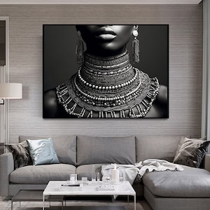 Artwork print , Lady art , Muserum poster , Gallery Wall Art , Black Woman Art , African art ,  Black and white art ,  wall art printable ,