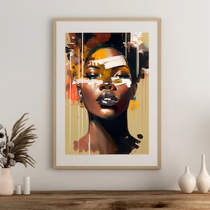 Africa art print , African woman art ,Digital wall art , Printable wall art , Wall art prints , , Extra large wall art , black art