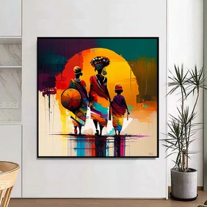 African art , african , african wall art , printable art , digital wall art ,  colorful wall art , extra large wall art