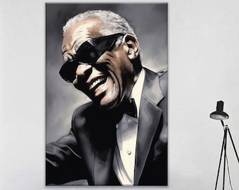 Ray Charles Portrait, American Art Print (Digital Download)