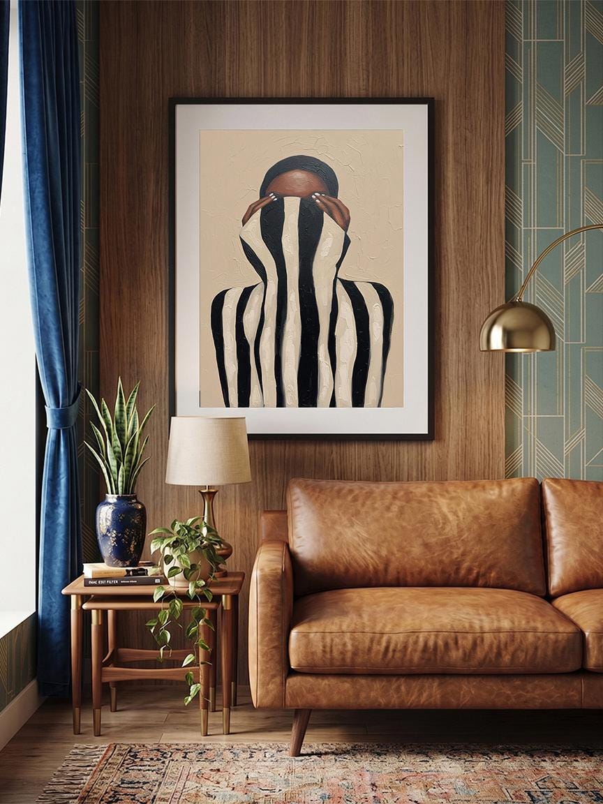 Abstract Black Woman Wall Art | Modern Afrocentric Print | Minimalist ...
