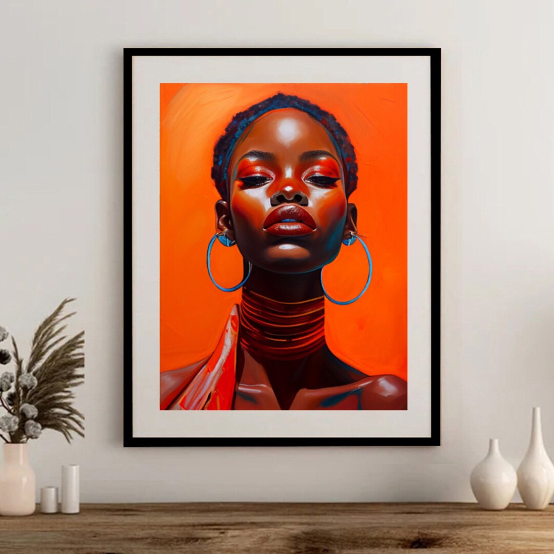 Africa Art , Black Art , Black Woman Art , Digital Wall Art , Printable