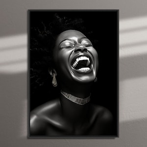 Black Woman Art , African art ,  Black and white art , photography artwork , digital prints , wall art printable , extra large wall art