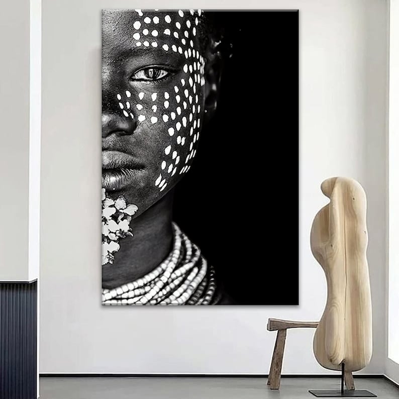 Black Art Black and White Wall Art African Art Printable Etsy