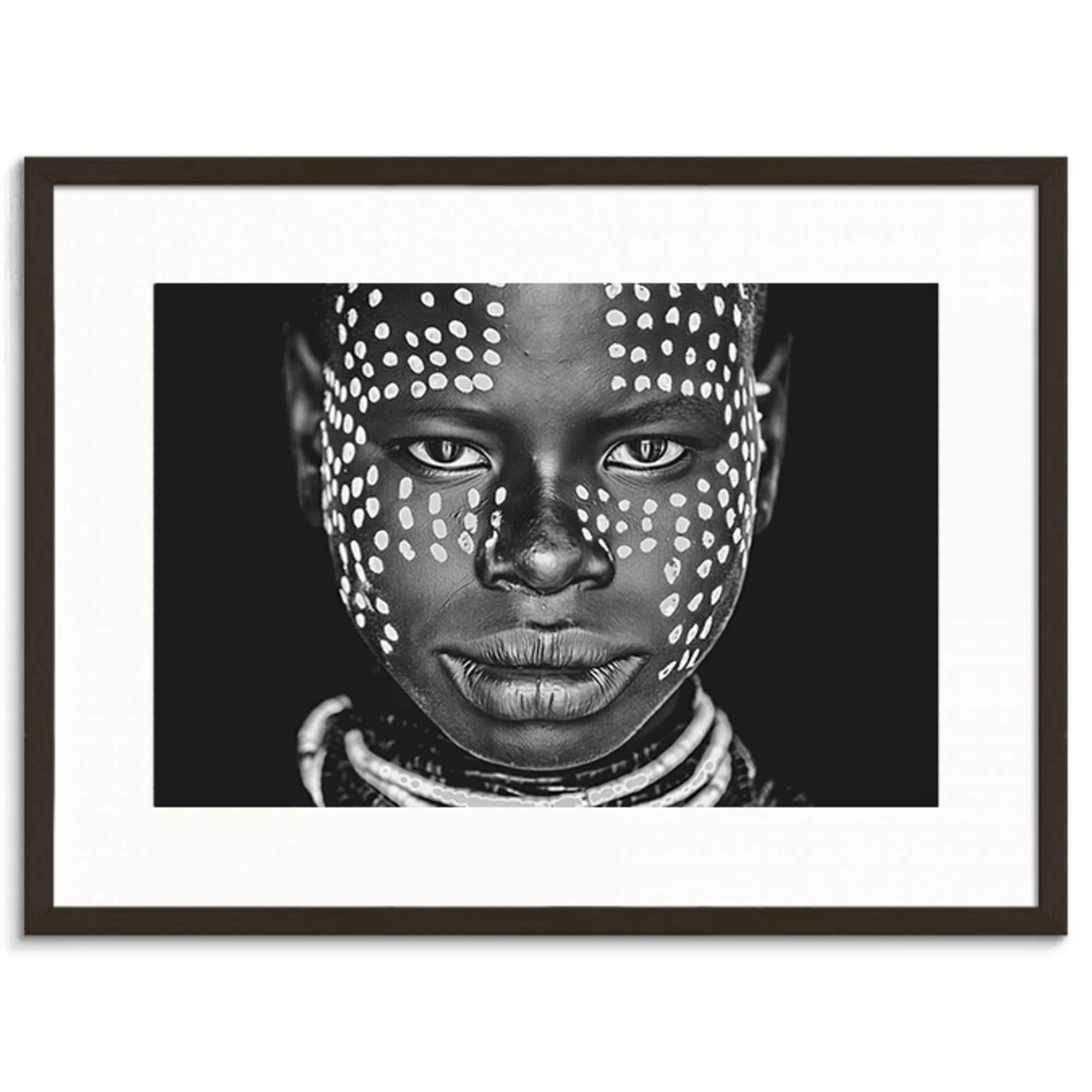 African Tribal Portrait – Black and White Wall Art – Ethnic Decor ...