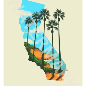 California Retro Wall Art / Vintage Wall Art / Retro Printable Art / Pop Art Poster / Contemporary Wall Art / / Poster espositivo
