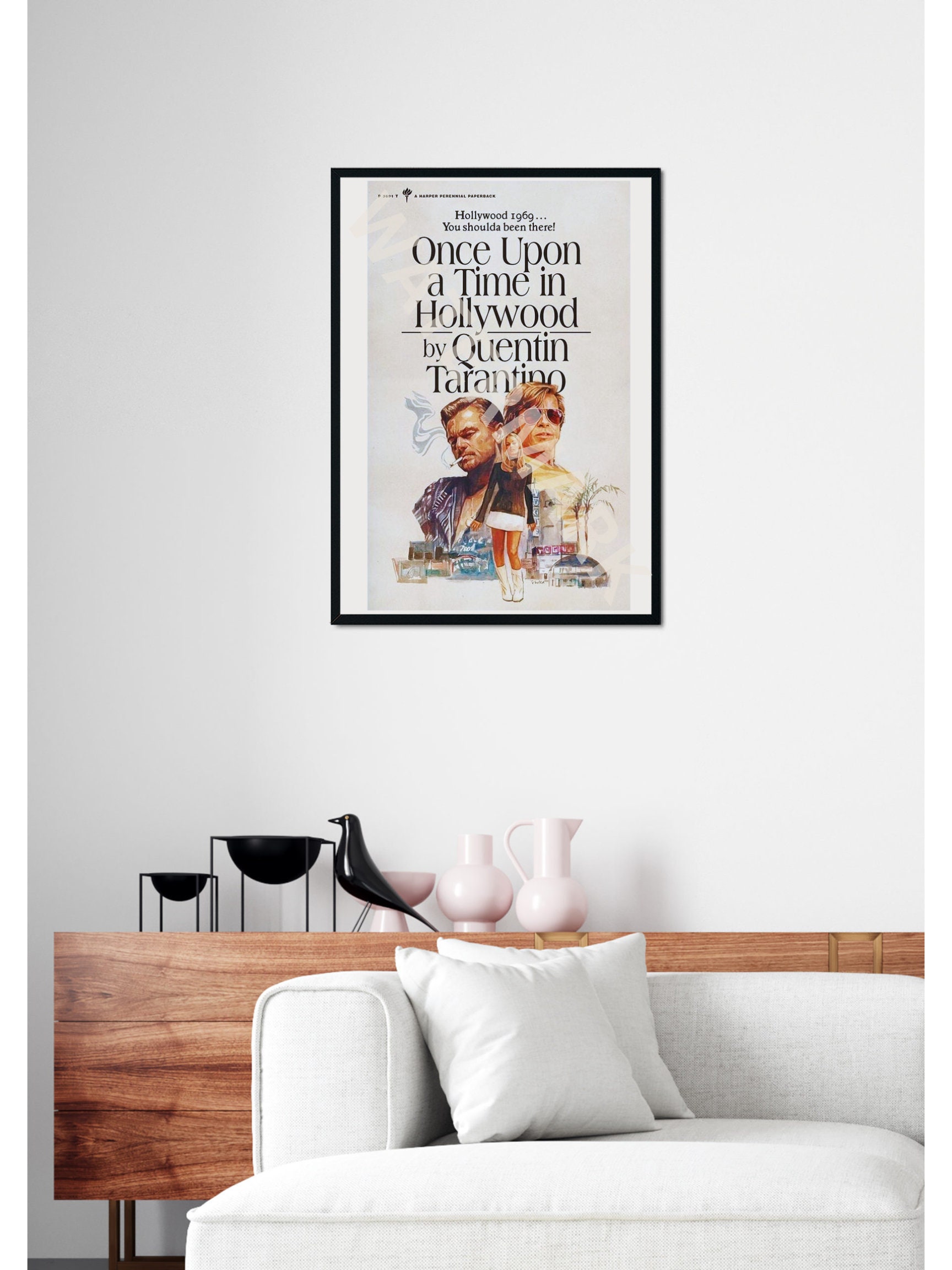 Once Upon A Time In Hollywood Poster, Quentin Tarantino Midcentury Art Minimalist Art Movie Poster Vintage Poster Wall Decor 1721135884 3848