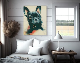 Canvas Wrap | Office | French Bulldog | Canvas Art | Gallery | Home Decor | Vet | Groomer | Autografted | Large | Vintage | Wall Decor