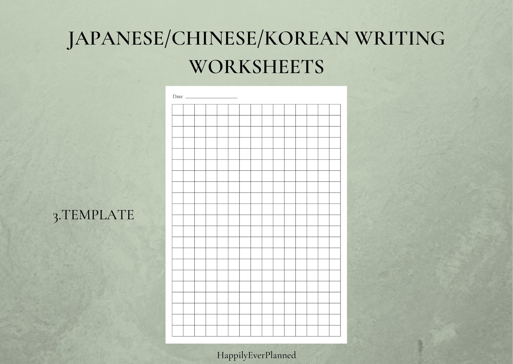 Japanese/chinese/ Korean Writing Worksheet, Printable,language Learning ...