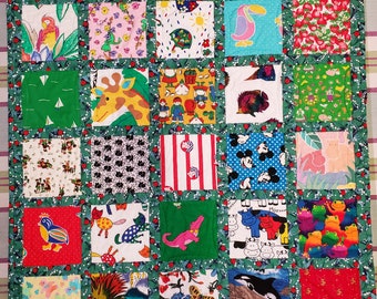 I Spy Ladybugs Handmade Baby Quilt, Retro Fabrics