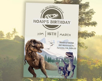 Jurassic World Birthday Invitation Template Dinosaur Birthday Invitation Kids Birthday Party Invitation Editable Printable Instant Download