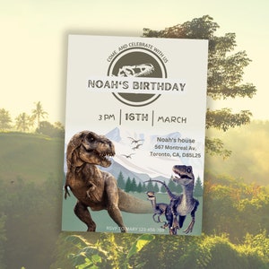 Jurassic World Birthday Invitation Template Dinosaur Birthday Invitation Kids Birthday Party Invitation Editable Printable Instant Download