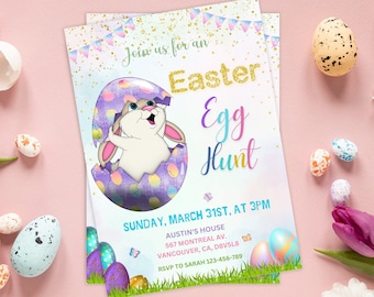 Editable Easter Egg Hunt Invitation Template (Digital Download)