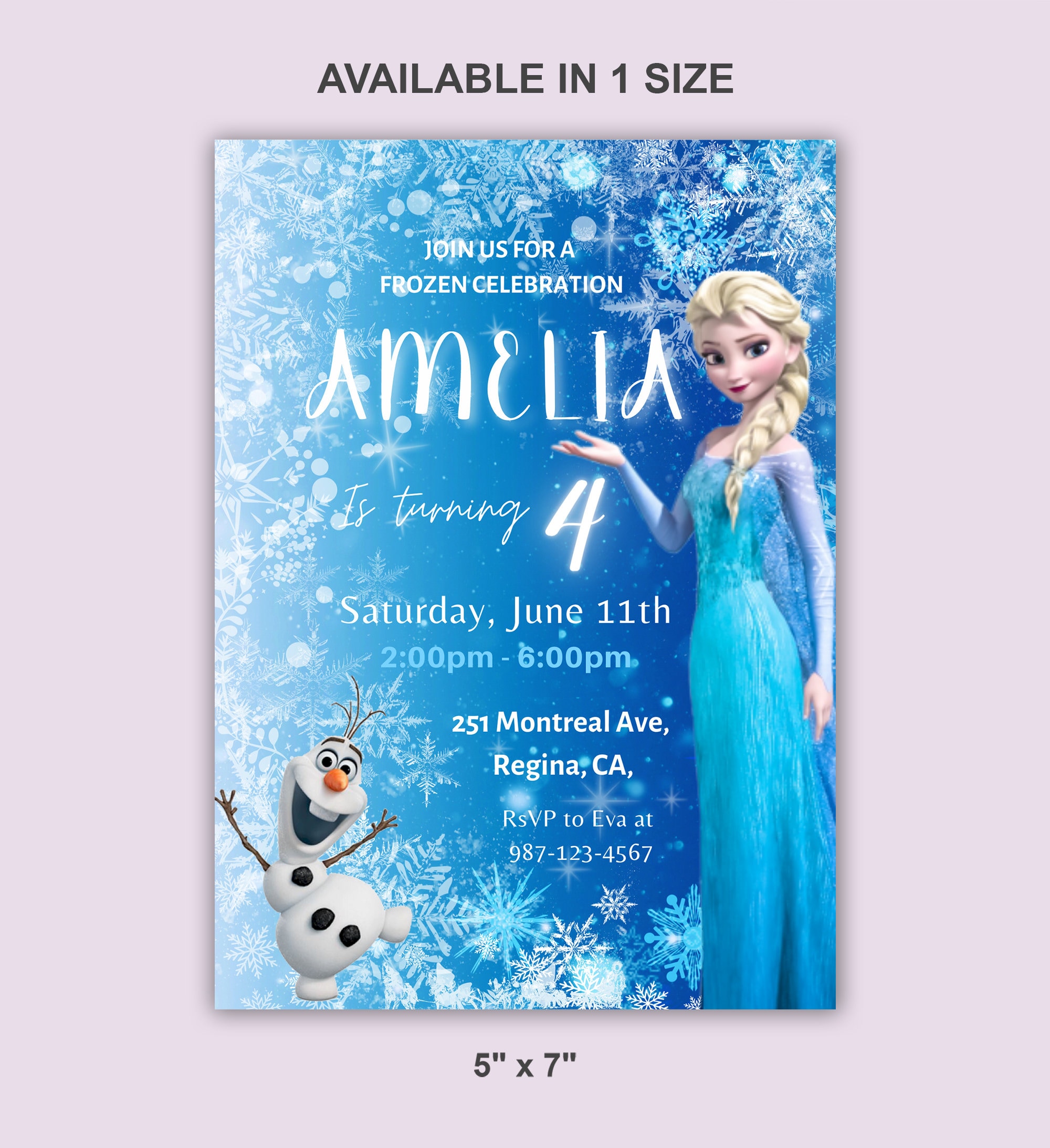 FROZEN Invitation Elsa Birthday Invitation Winter Snow Birthday Printable editable Instant Download Canva Template Frozen Invite Etsy