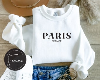 Paris France Sweatshirt, French Sweatshirt, Paris Shirt, Aesthetic Clothing, French Gift, Parisian Style - Women's Trendy Tee