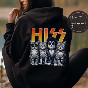 Hiss Cats T-shirt - Rock Music Band Shirt - Hiss Cat Tee - Rock N&#39; Roll Sweatshirt - Funny Gift For Cat Lover - Band shirt - Sweatshirt