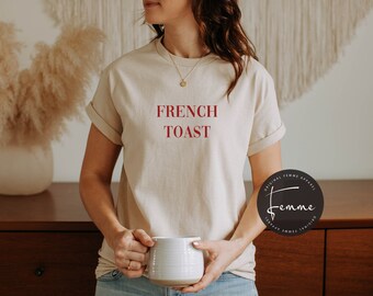FRENCH TOAST Shirt - Vintage Aesthetic T-Shirt, Minimal t-shirt,Parisian Chic Style shirt, Gift for her, Aesthetic Clothing
