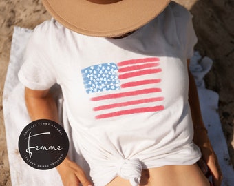 VVNTY Women's 4th Of July Shirt – Party In The USA American Flag Tee, Patriotic Independence Day Top - View #14