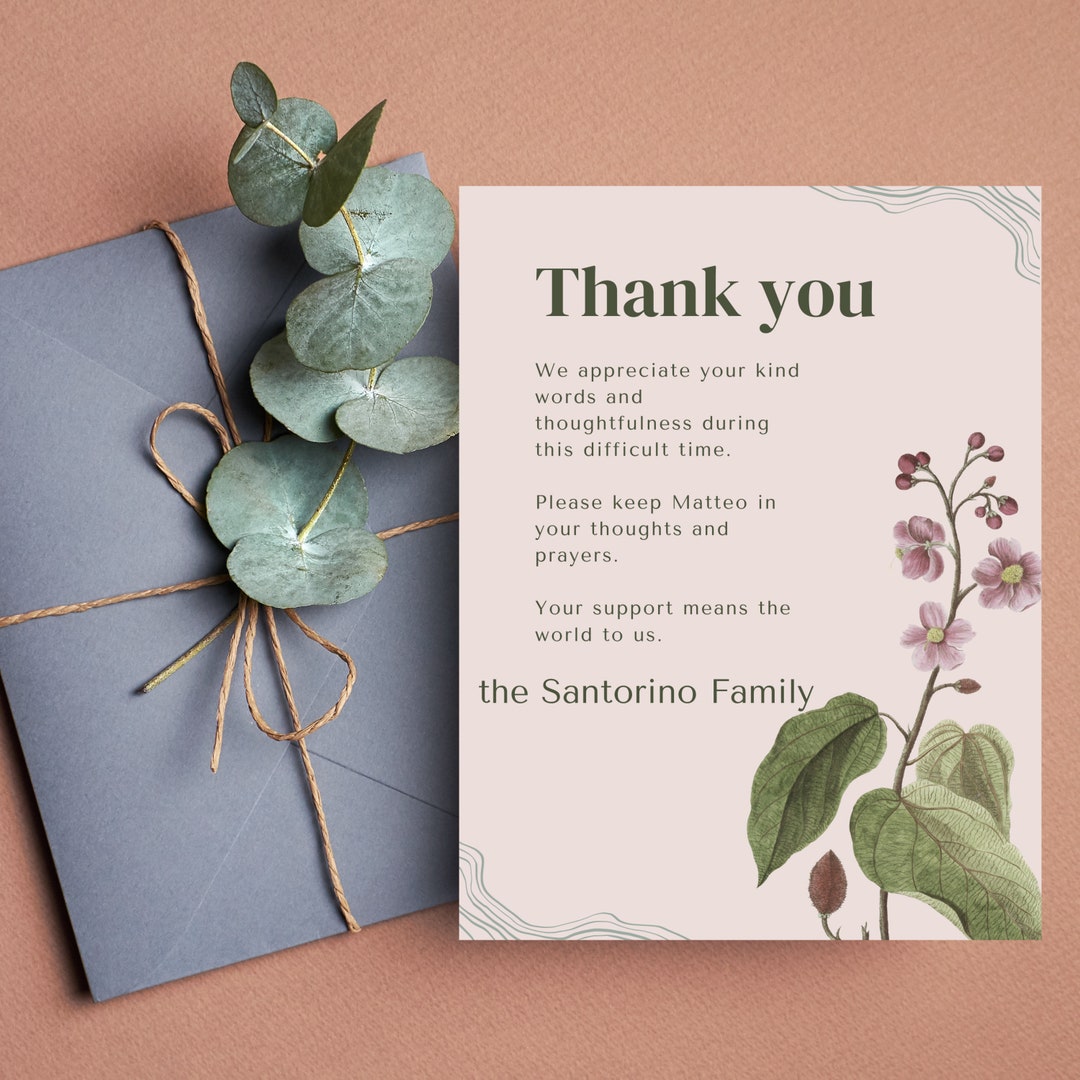 Image 18 for Sympathy Thank You Card Template