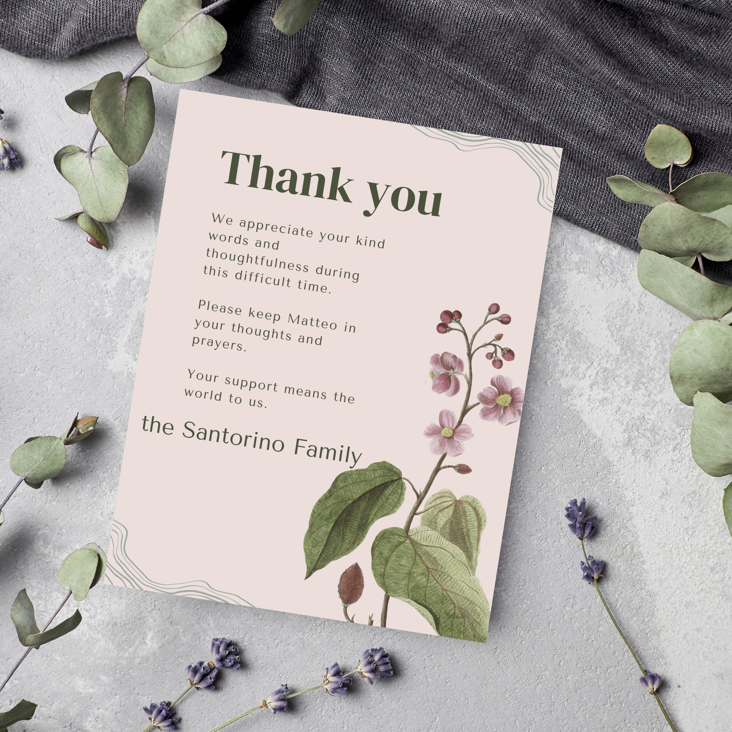Image 10 for Sympathy Thank You Card Template