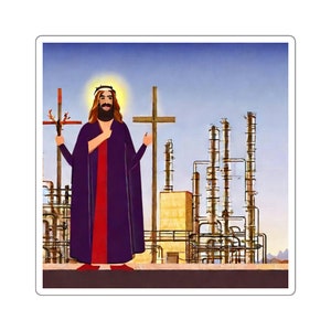Parody Jesus of Nazareth Square Stickers