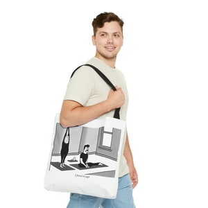 Funny &quot;I Farted in Yoga&quot; New Yorker Cartoon Tote Bag - Durable and Stylish Humor Accessory for On-the-Go