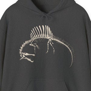 Sudadera con capucha unisex con esqueleto fósil de Spinosaurus Mirabilis