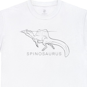 Maglietta unisex in cotone pesante con illustrazione di Spinosaurus Paleontologia
